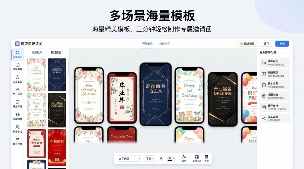 免费简约电子请柬模板合集！零踩雷高颜值，新手也能一键做